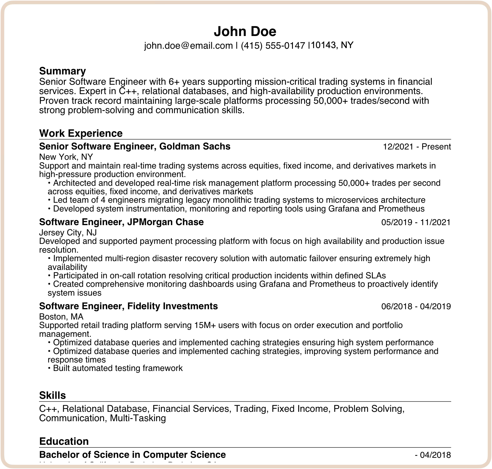 Match list of requirements